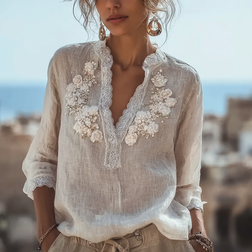 Bohemian Casual Women's Linen Shirt
