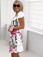 Evening Dress Best for Covering The Belly Loose Layer Chiffon Multi-layer Dress