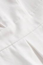 White Pleated Mini Shirt Dress