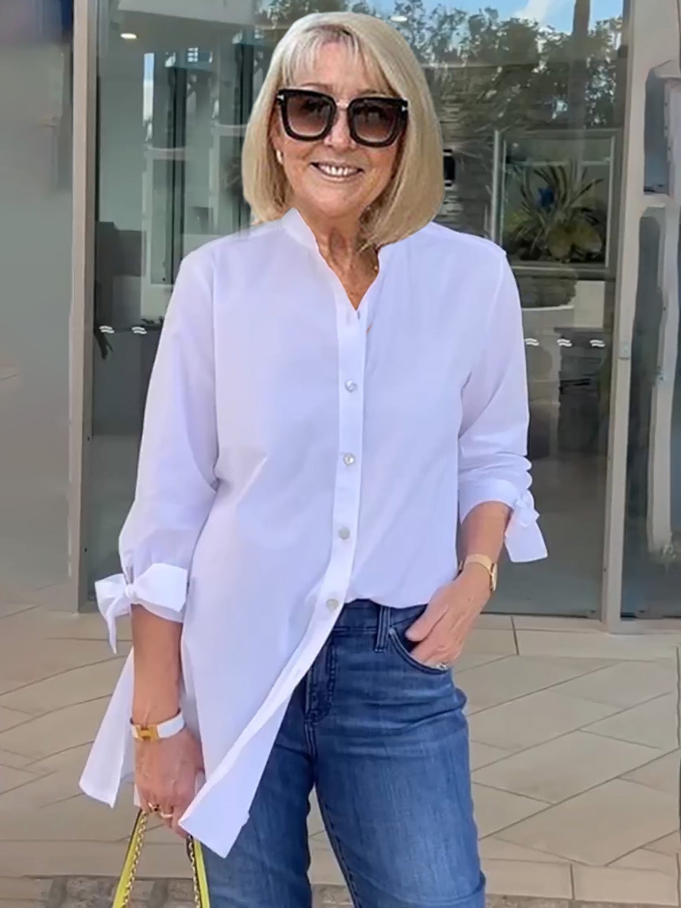 Solid Color Long Cotton Shirt Jackets Women Swing Jacket Shap Flattering Gathered Yolk At The Back