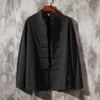 Men's Vintage Button Down Cotton Linen Comfy Jacket