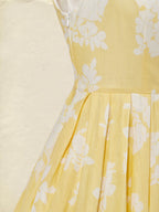 (SIZE:XS-XXL) Midi Linen Dress, Sleeveless,  Linen Blend, Floral, Renaissance