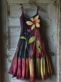 Summer Contrast Linen Dress 619e