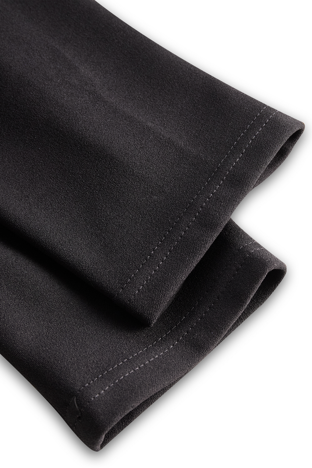 Refined Black Belted Sheath Dress with Mandarin Collar