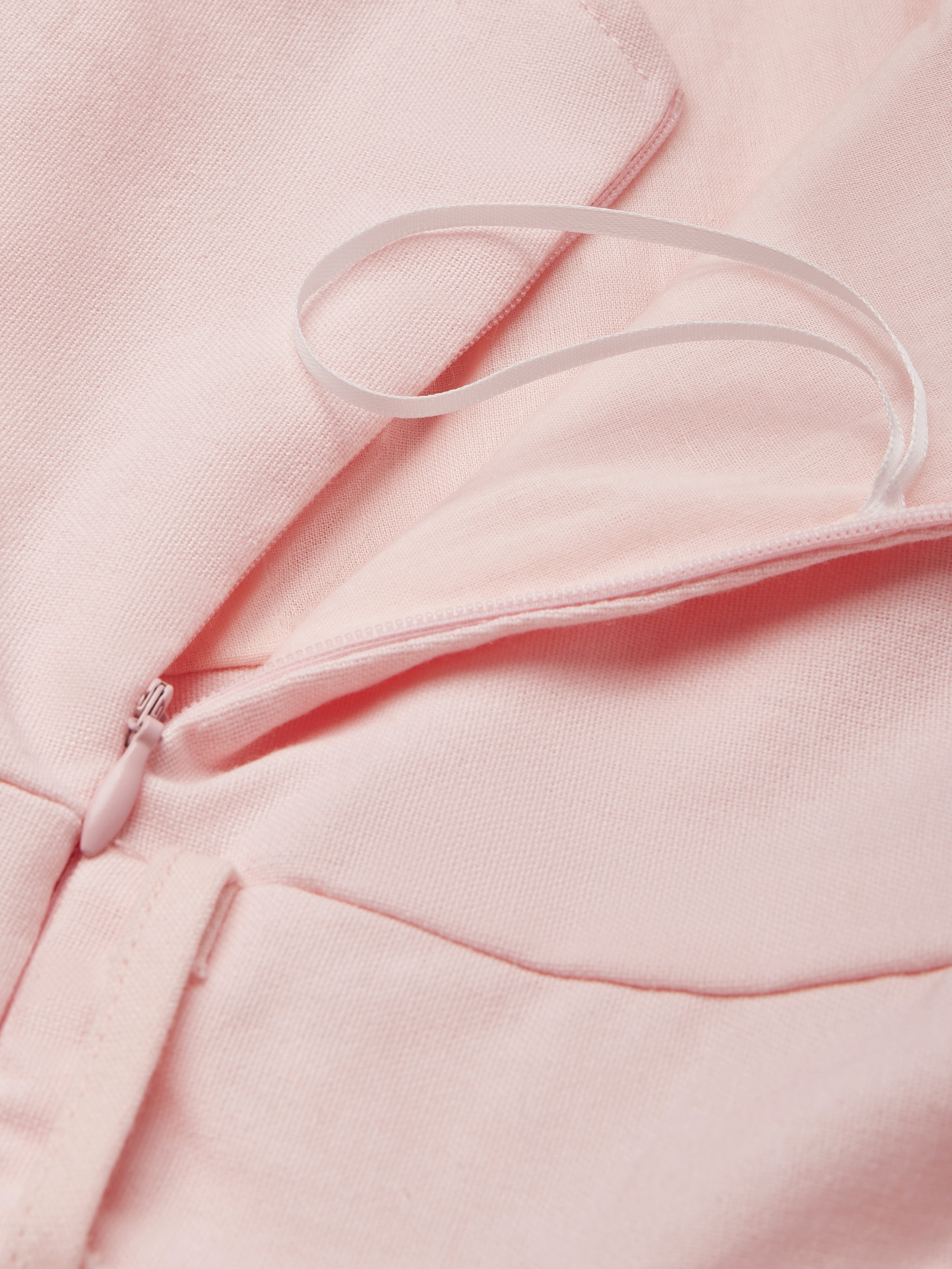 Maxi Cotton Dress , Sleeveless, One shoulder, Plain, Belt Design, Vintage, Light Pink